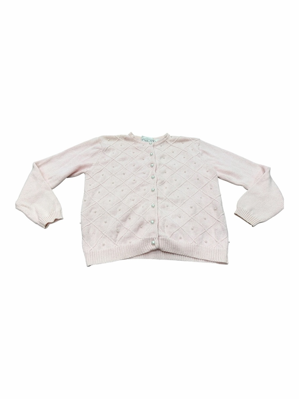 Light Pink Knit Button-Front Cardigan Sweater